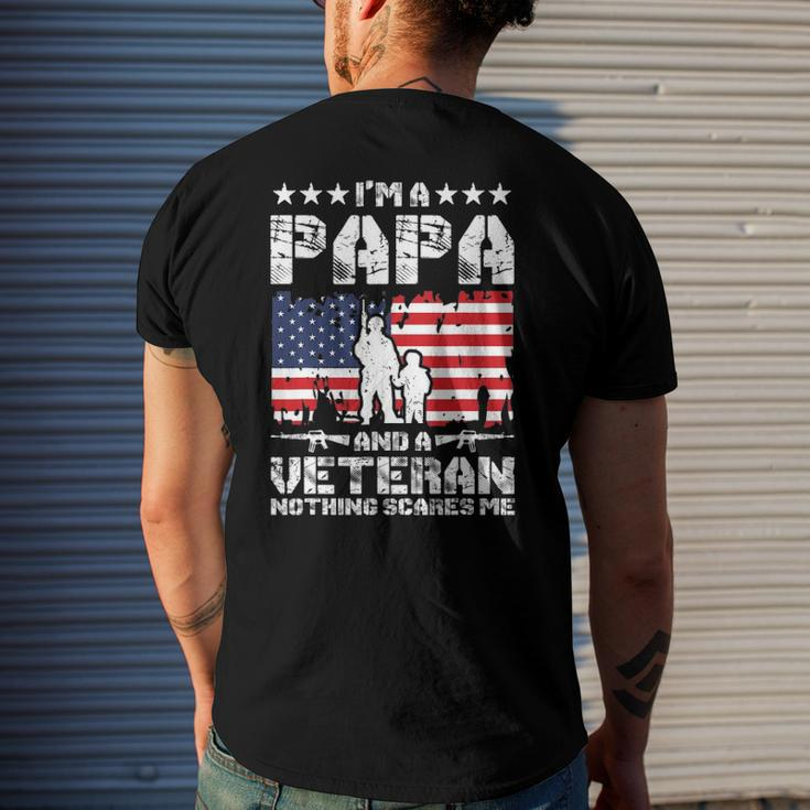 Mens Im A Papa And A Veteran Nothing Scares Me Proud Us Army Men's Back Print T-shirt Gifts for Him
