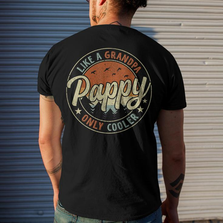 Pappy Like A Grandpa Only Cooler Vintage Retro Fathers Day Men's Back Print T-shirt Gifts for Him