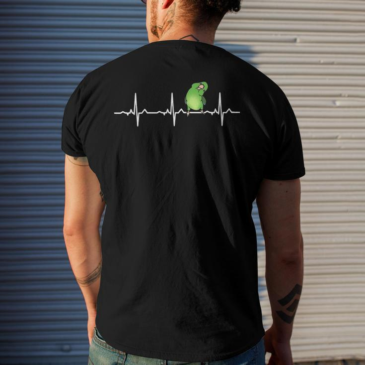 Parrot Ekg Green Parrotlet Heartbeat Bird Pulse Line Birb Men's Back Print T-shirt Gifts for Him