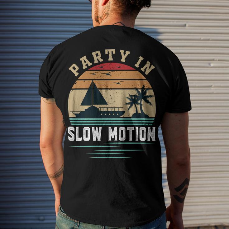 Party In Slow Motion Vintage Funny Boating Boating Gifts Men's Crewneck Short Sleeve Back Print T-shirt Gifts for Him