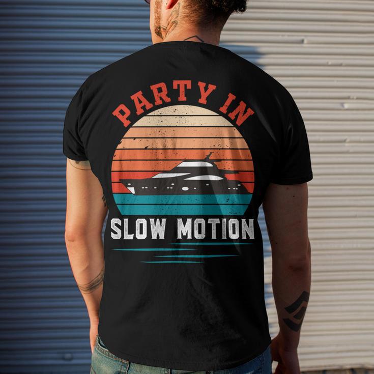 Party In Slow Motion Vintage Funny Boating Boating Gifts Men's Crewneck Short Sleeve Back Print T-shirt Gifts for Him