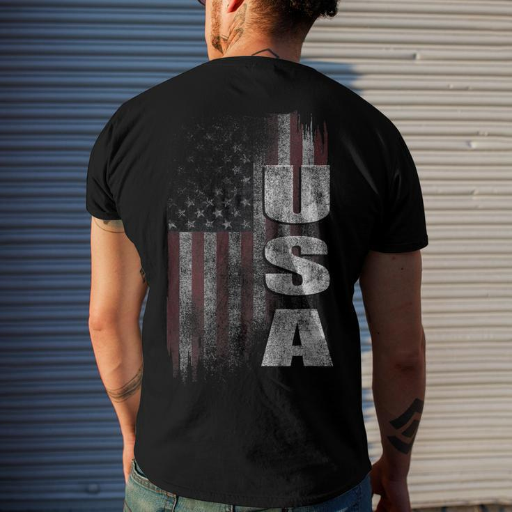 Patriotic Usa American Flag V2 Men's Back Print T-shirt Gifts for Him
