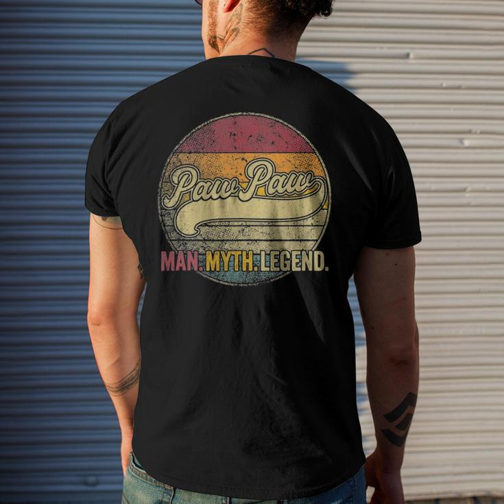 Paw Paw The Man Myth Legend Christmas Grandpa Pawpaw Men's Back Print T-shirt Gifts for Him