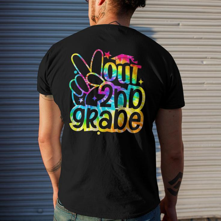 Peace Out 2Nd Grade Graduation Last Day Of School Tie Dye Men's Back Print T-shirt Gifts for Him