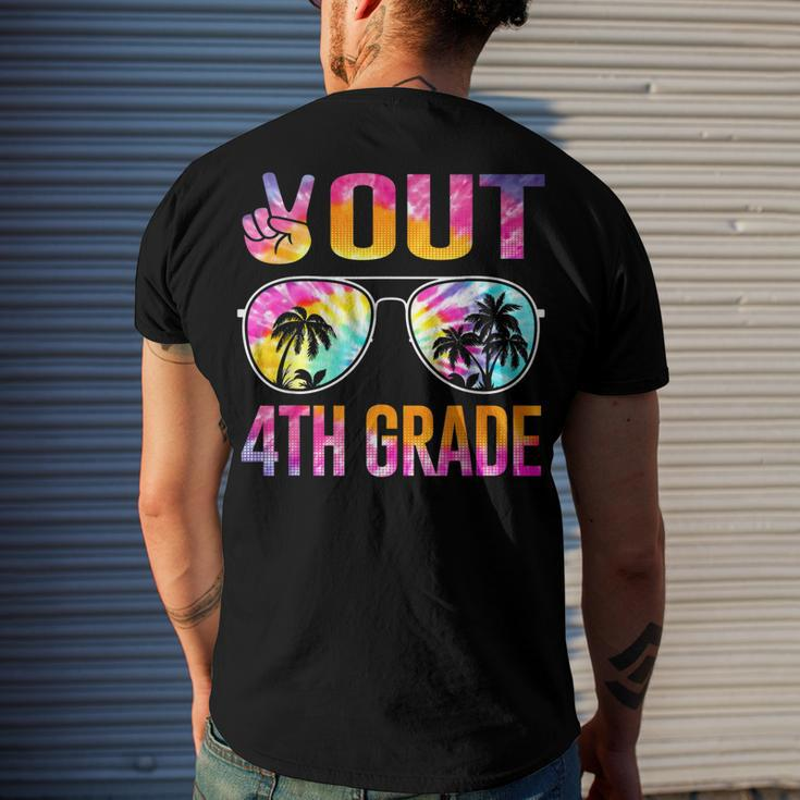 Peace Out 4Th Grade Tie Dye Graduation Last Day Of School Men's Back Print T-shirt Gifts for Him