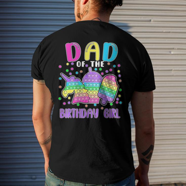 Lets Pop It Dad Of The Birthday Girl Pop It Men's Back Print T-shirt Gifts for Him