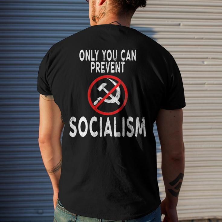 Only You Can Prevent Socialism Trump Supporters Men's Back Print T-shirt Gifts for Him