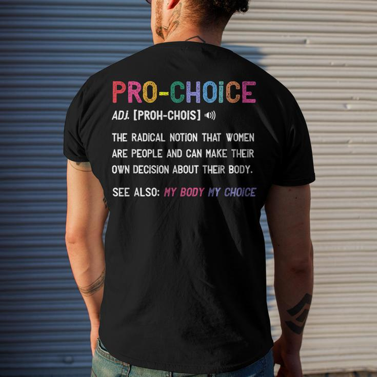 Pro Choice Definition Feminist Rights My Body My Choice V2 Men's Back Print T-shirt Gifts for Him