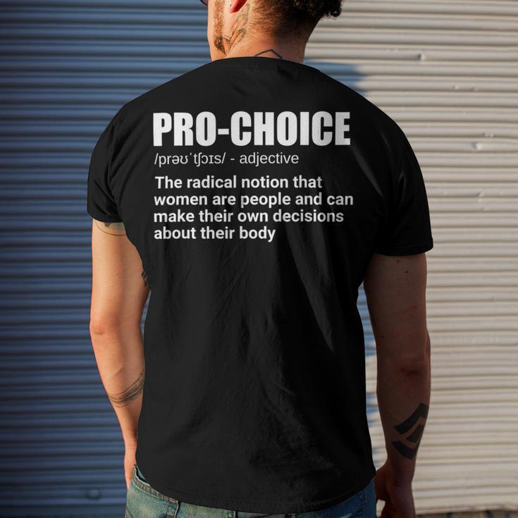 Pro Choice Definition Feminist Womens Rights My Choice Men's Crewneck Short Sleeve Back Print T-shirt Gifts for Him