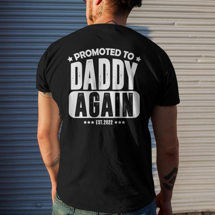 Promoted To Daddy Again 2022 Baby Announcement For Husband Men's Back Print T-shirt Gifts for Him