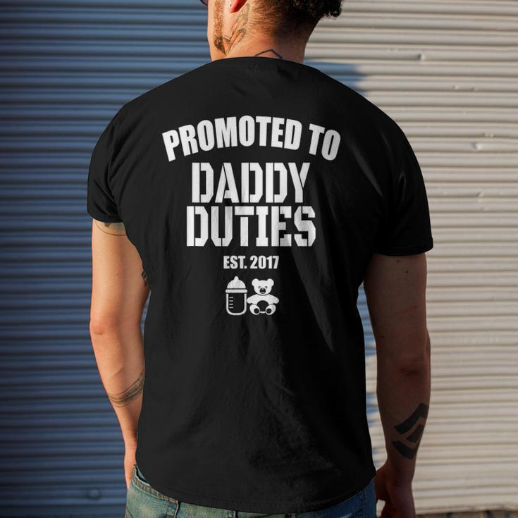 Mens Promoted To Daddy Duties For New Dad Men's Back Print T-shirt Gifts for Him