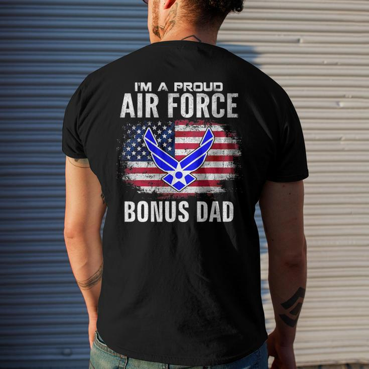 Im A Proud Air Force Bonus Dad With American Flag Veteran Men's Back Print T-shirt Gifts for Him