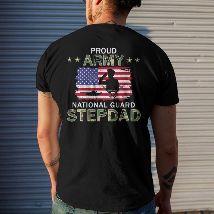 Mens Proud Army National Guard Stepdad Men's Back Print T-shirt Gifts for Him