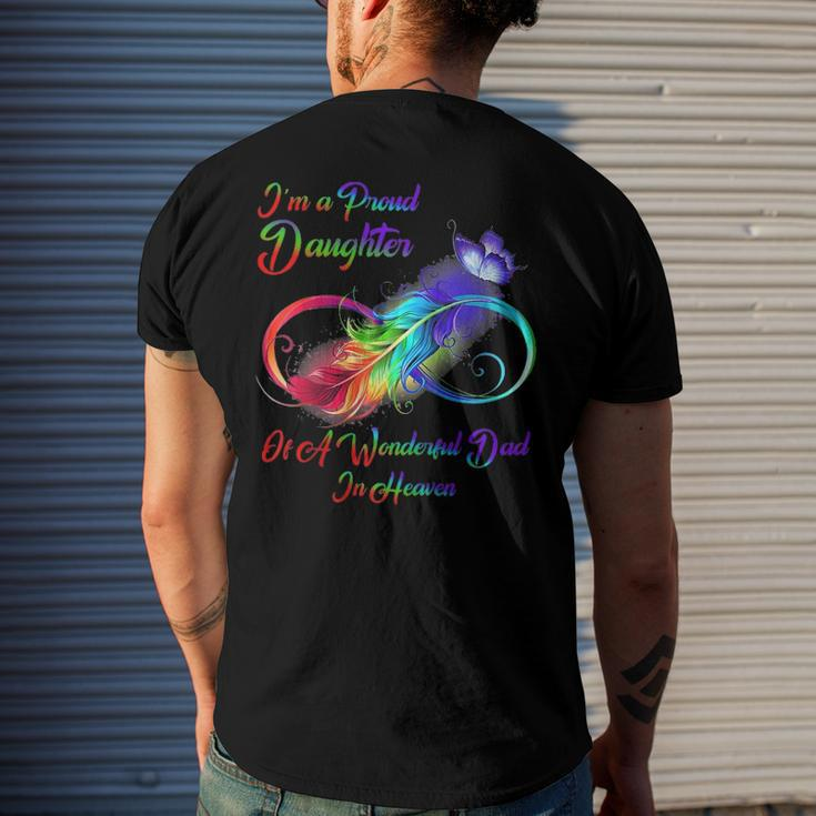 Im A Proud Daughter Of A Wonderful Dad In Heaven Raglan Baseball Men's Back Print T-shirt Gifts for Him