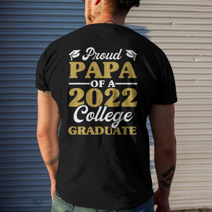 Proud Papa Of 2022 College Graduate Grandpa Graduation Men's Back Print T-shirt Gifts for Him