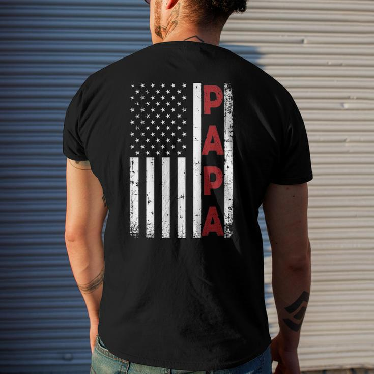 Proud Papa Usa Flag Fathers Day Tee From Grandchildren Men's Back Print T-shirt Gifts for Him