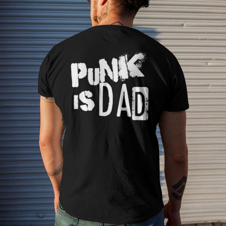 Punk Is Dad Fathers Day Men's Back Print T-shirt Gifts for Him