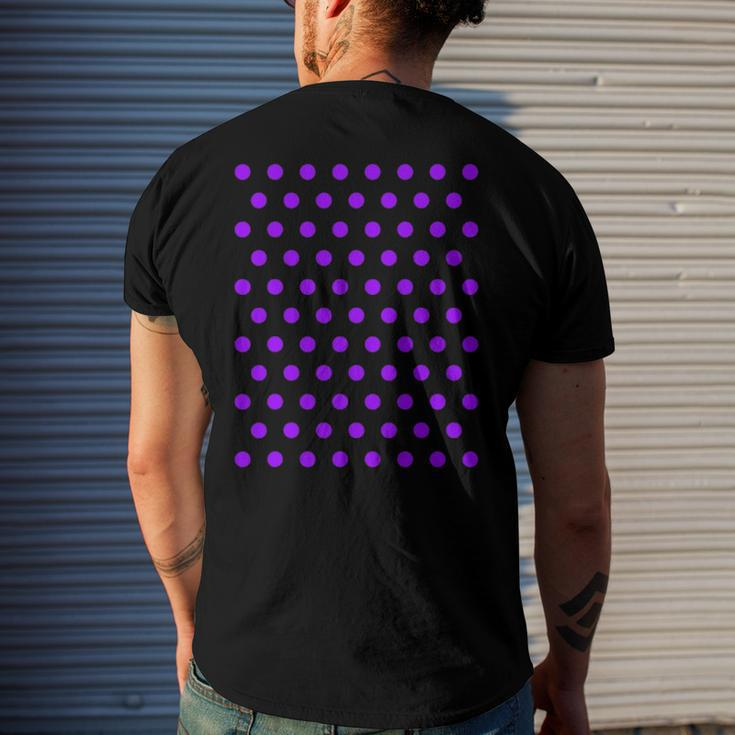 Purple And White Polka Dots Men's Back Print T-shirt Gifts for Him