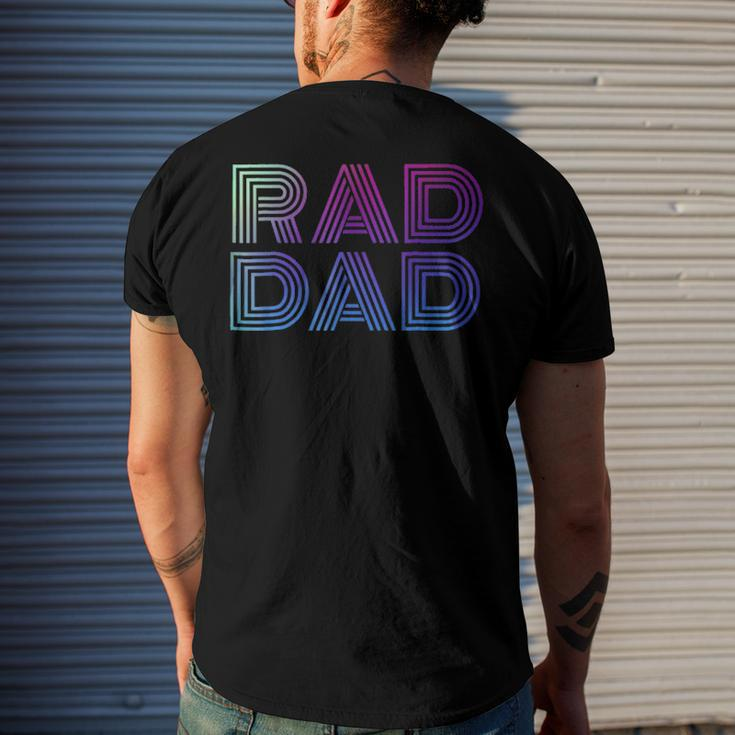 Mens Rad Dad 1980S Retro Fathers Day Men's Back Print T-shirt Gifts for Him