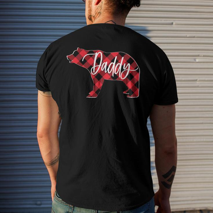 Red Buffalo Plaid Daddy Bear Matching Family Christmas Pj Men's Back Print T-shirt Gifts for Him