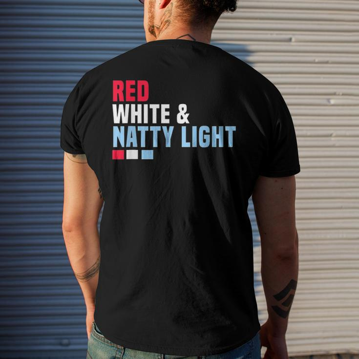 Red White And Natty-Light 4Th Of July Men's Back Print T-shirt Gifts for Him