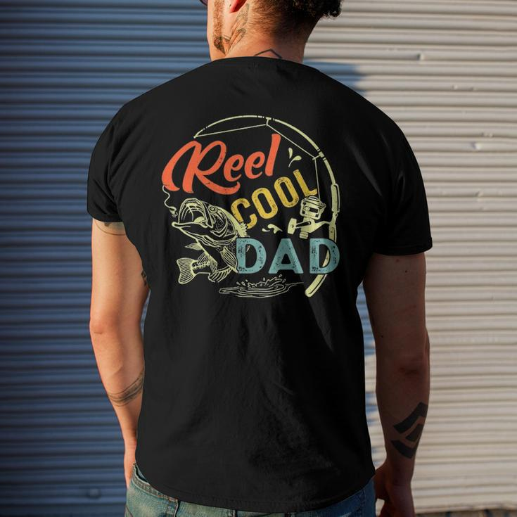 Mens Reel Cool Dad Fishing Fathers Day Christmas Men's Back Print T-shirt Gifts for Him