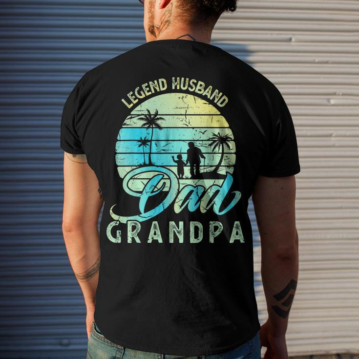 Retro Fathers Day Dad The Legend Husband Dad Grandpa Men's T-shirt Back Print Gifts for Him