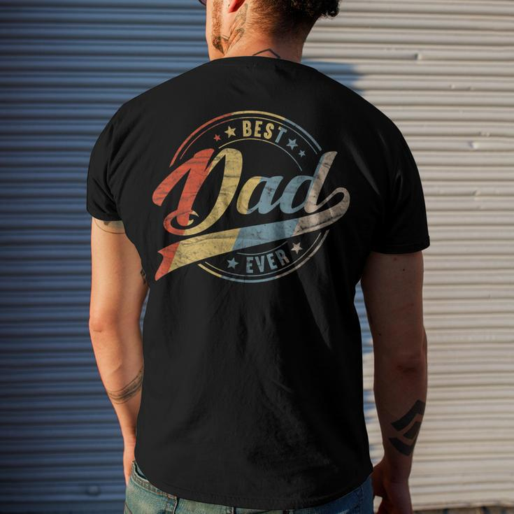 Mens Retro Vintage Best Dad Ever Father Daddy Fathers Day Men's Back Print T-shirt Gifts for Him