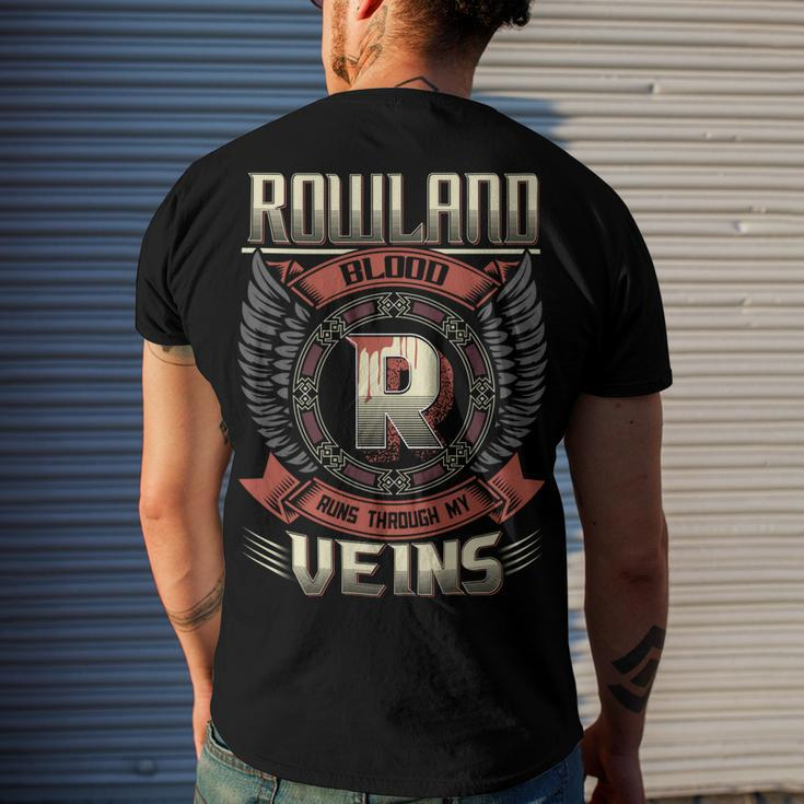 Rowland Blood Run Through My Veins Name V6 Men's Crewneck Short Sleeve Back Print T-shirt Gifts for Him