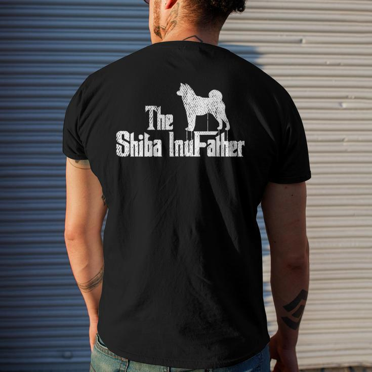 Mens Shiba Inu Dog Fathers Day Doxie Dog Puppy Daddy Men's Back Print T-shirt Gifts for Him