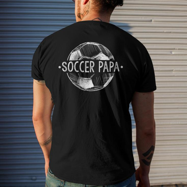 Soccer Papa Family Matching Team Player Sport Lover Dad Men's Back Print T-shirt Gifts for Him