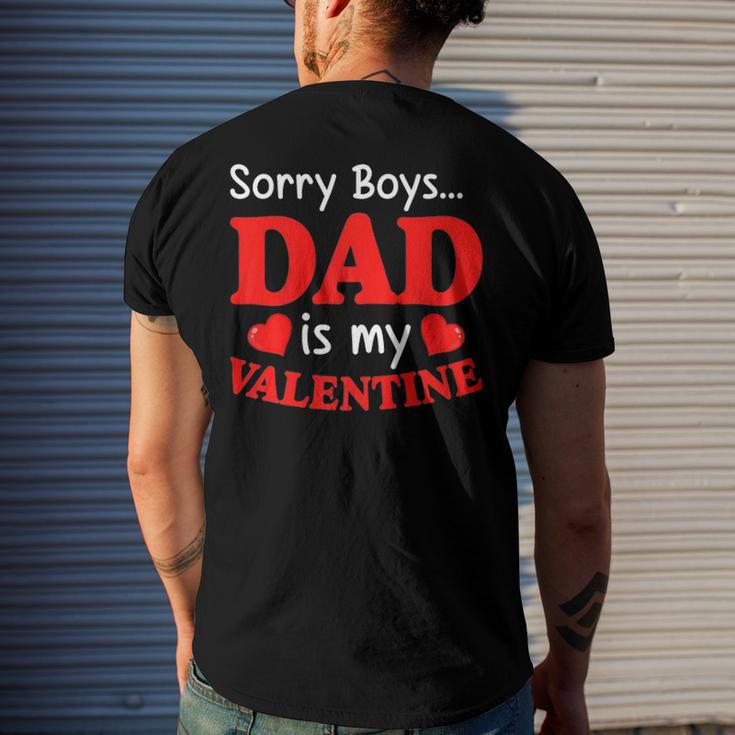 Sorry Boys Dad Is My Valentines Hearts Love Daddy Girl Men's Back Print T-shirt Gifts for Him