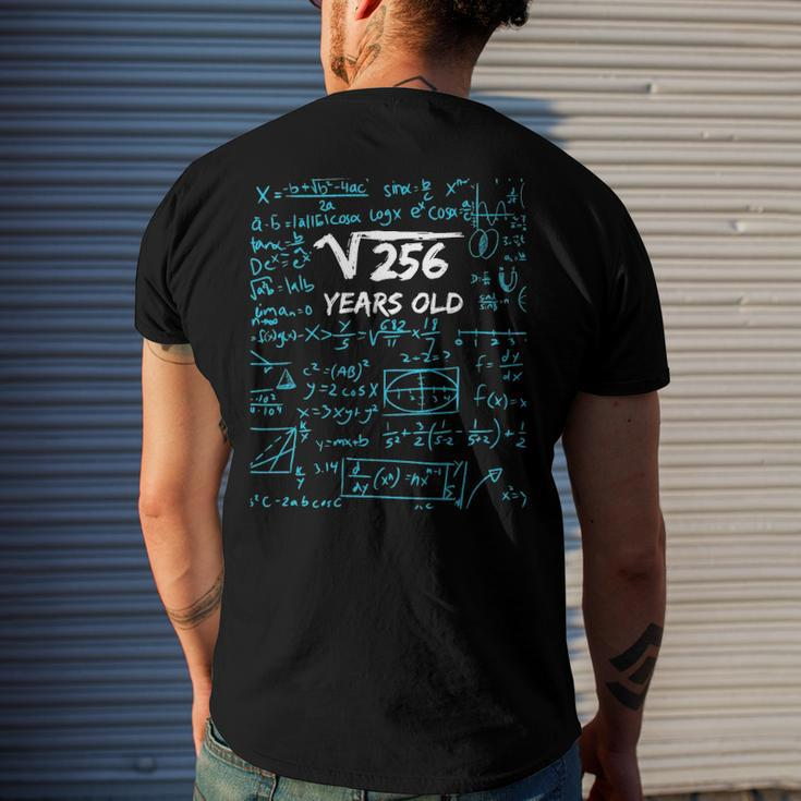Square Root Of 256 16Th Birthday 16 Years Old Men's Back Print T-shirt Gifts for Him