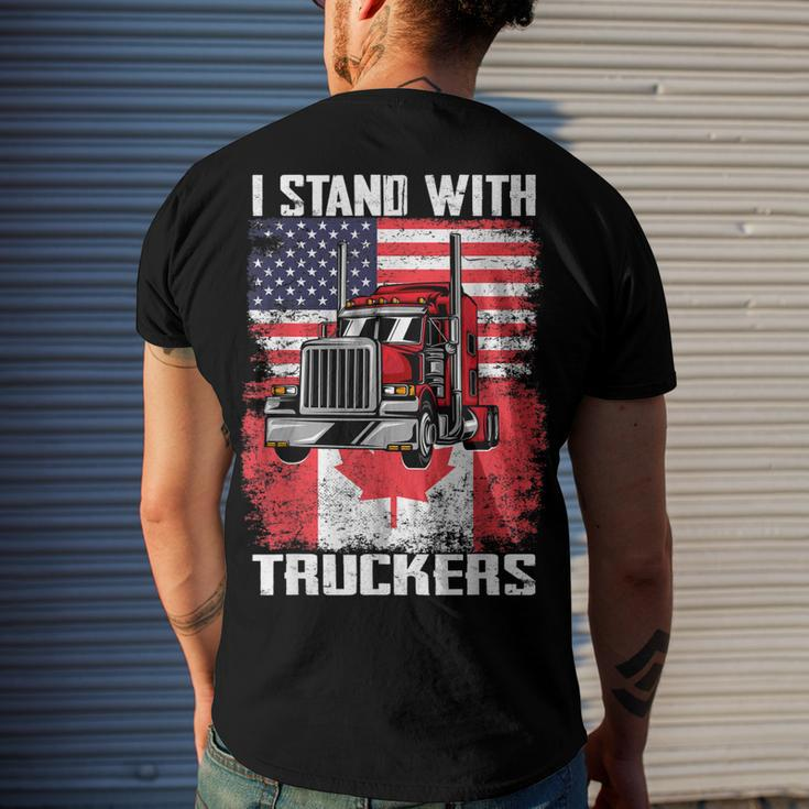 I Stand With Truckers - Truck Driver Freedom Convoy Support Men's T-shirt Back Print Gifts for Him