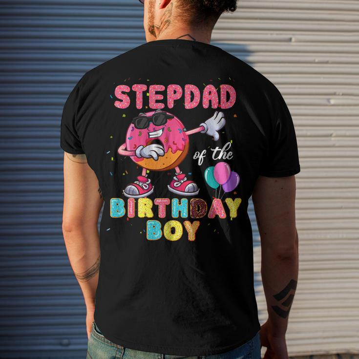 Stepdad Of The Birthday Boy Donut Dab Birthday Men's T-shirt Back Print Gifts for Him