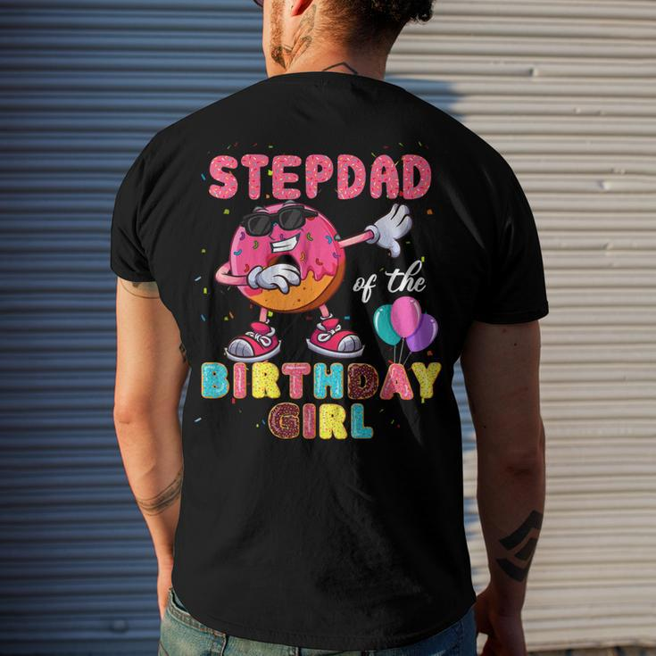 Stepdad Of The Birthday Girl Donut Dab Birthday Men's T-shirt Back Print Gifts for Him
