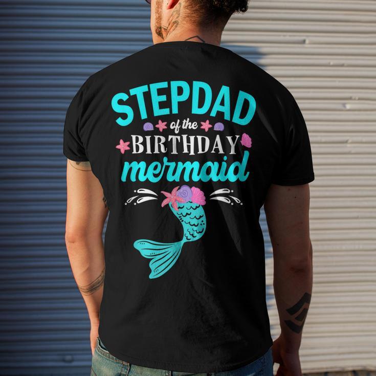 Stepdad Of The Birthday Mermaid Family Matching Men's T-shirt Back Print Gifts for Him