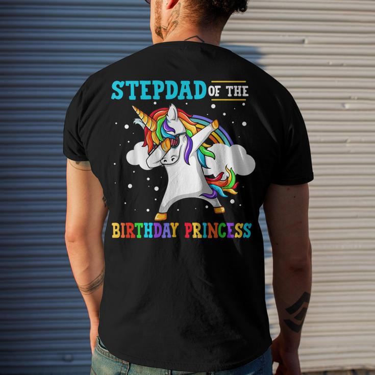 Stepdad Of The Birthday Princess Unicorn Girl Men's T-shirt Back Print Gifts for Him