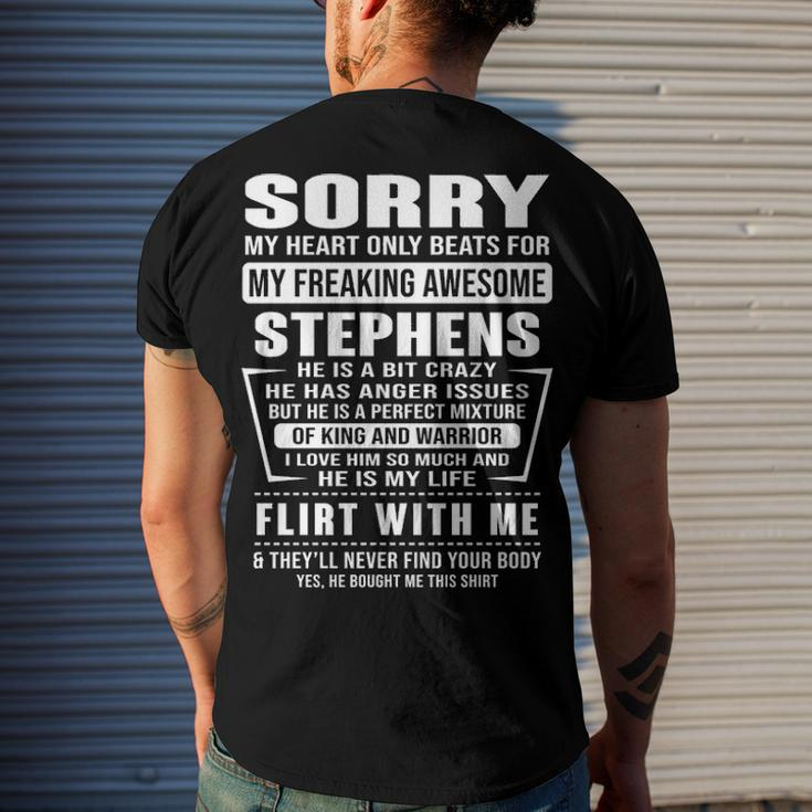 Stephens Name Sorry My Heart Only Beats For Stephens Men's T-Shirt Back Print Gifts for Him