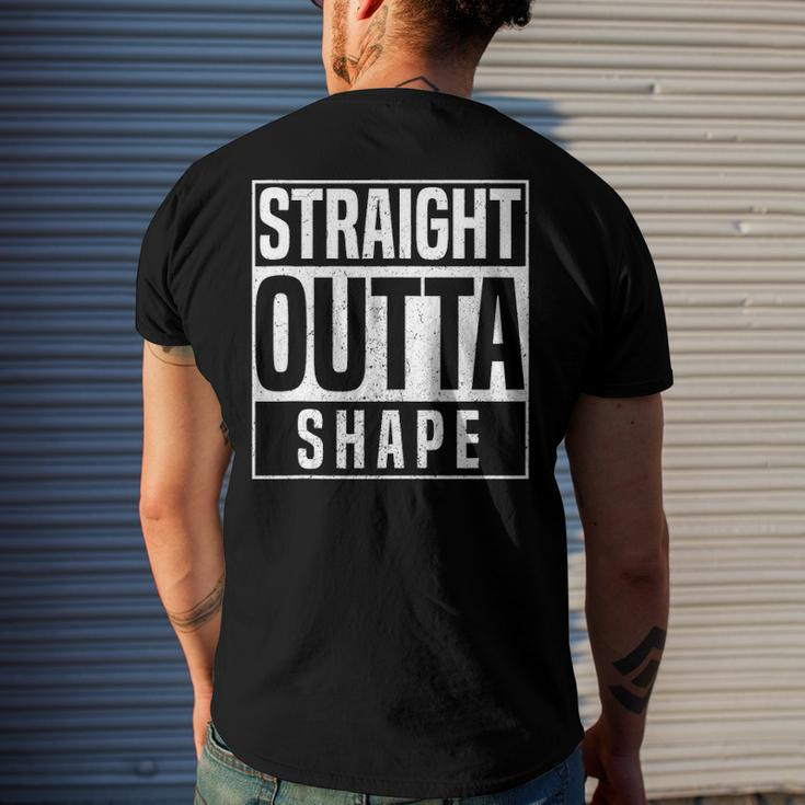 Straight Outta Shape Fitness Workout Gym Weightlifting Men's Back Print T-shirt Gifts for Him