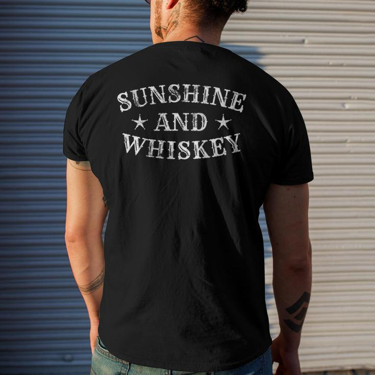 Sunshine And Whiskey Drinking Scotch Bourbon Lovers Alcohol Men's Back Print T-shirt Gifts for Him