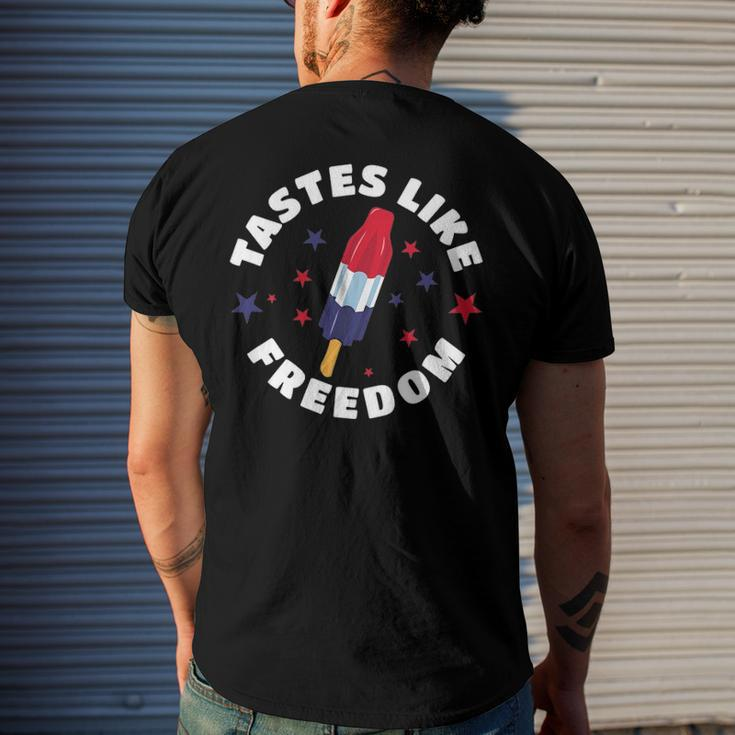 Tastes Like Freedom Red White Blue 4Th Of July Party Men's Back Print T-shirt Gifts for Him