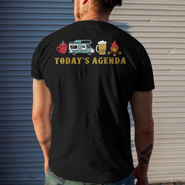 Today’S Agenda Camping Men's Crewneck Short Sleeve Back Print T-shirt Gifts for Him