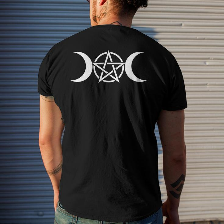 Triple Moon Goddess Wicca Pentacle Men's Back Print T-shirt Gifts for Him