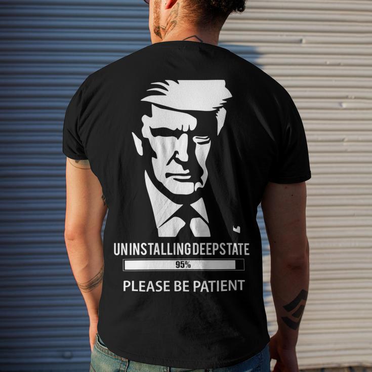 Ultra Maga Uninstalling Deep State Please Be Patient Funny Anti Biden Us Flag Pro Trump Trendy Men's Crewneck Short Sleeve Back Print T-shirt Gifts for Him