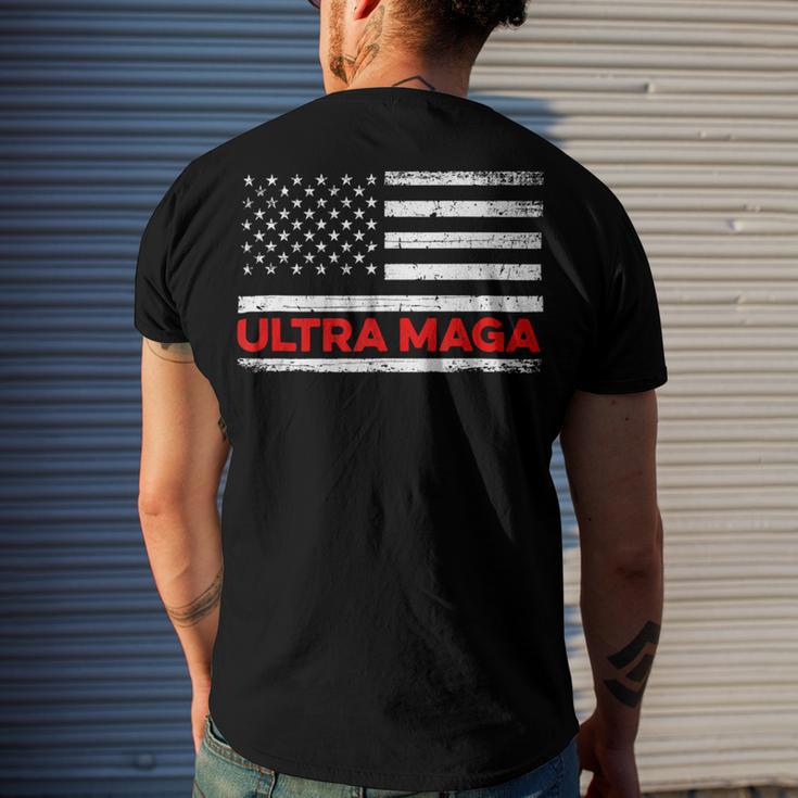 Ultra Maga United State Flag V2 Men's Crewneck Short Sleeve Back Print T-shirt Gifts for Him