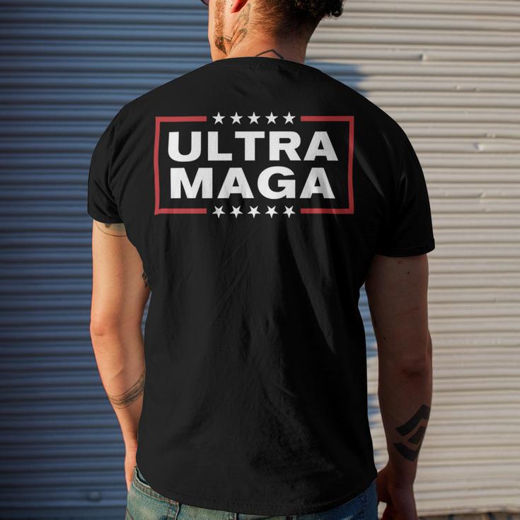 Ultra Maga United State Flag V3 Men's Crewneck Short Sleeve Back Print T-shirt Gifts for Him