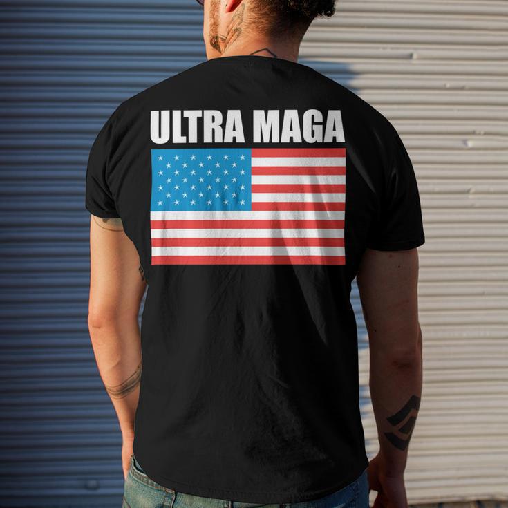 Ultra Maga Us Flag Men's Crewneck Short Sleeve Back Print T-shirt Gifts for Him