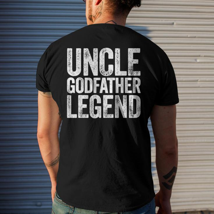 Mens Uncle Godfather Legend Happy Fathers Day Men's Back Print T-shirt Gifts for Him