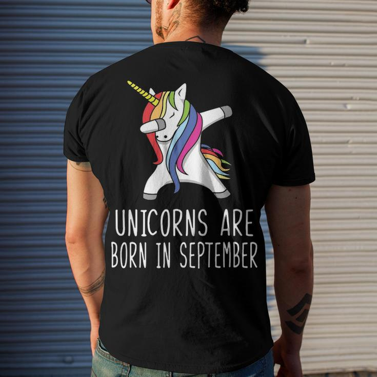 Unicorns Are Born In September Men's Crewneck Short Sleeve Back Print T-shirt Gifts for Him